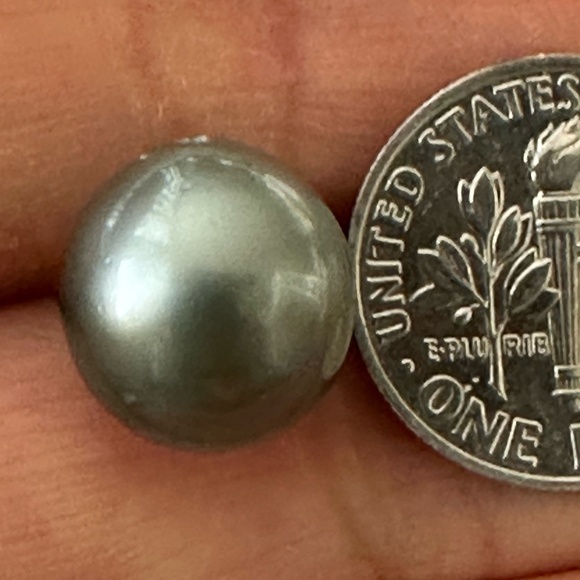 AUTHENTIC 12mm Real TAHITIAN Cultured Pearl - NO DYE - 925 Sterling Silver - Picture 4 of 8